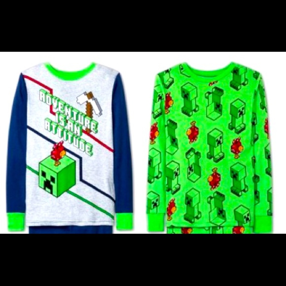 NWOT Minecraft Boys long sleeve Pajama shirts.